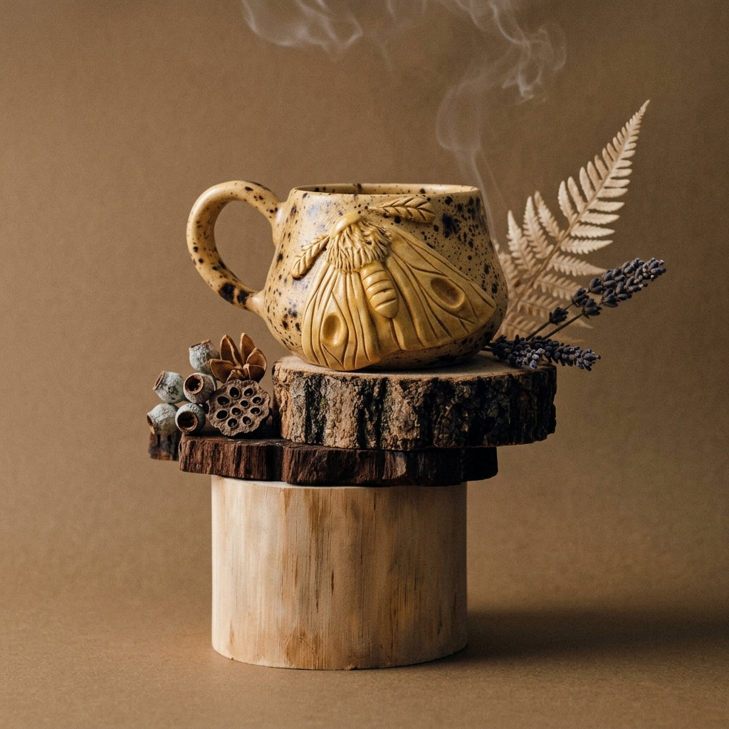 Full Moon ceramic mug - handmade