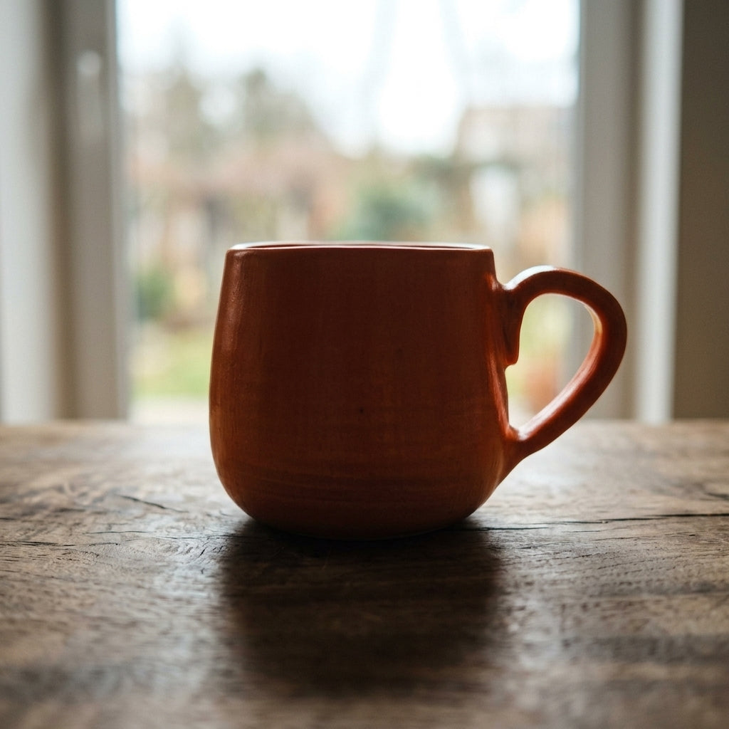Kubek ceramiczny z ćmą – pomarańczowe szkliwo Ceramika