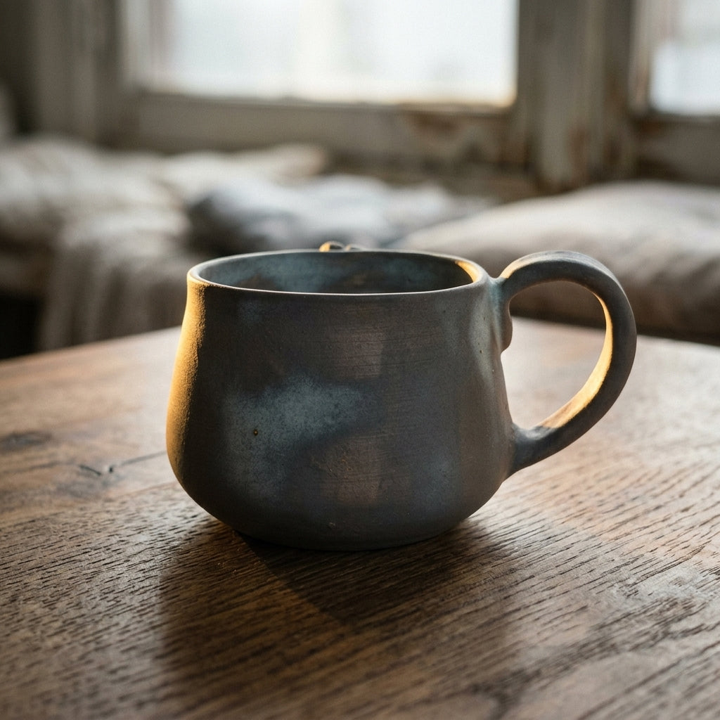 Kubek ceramiczny z pająkiem – szare szkliwo Ceramika