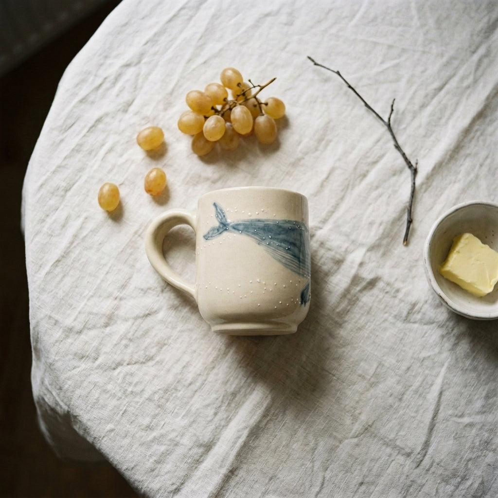 Kubek ceramiczny Wieloryby – ręcznie robiony Ceramika