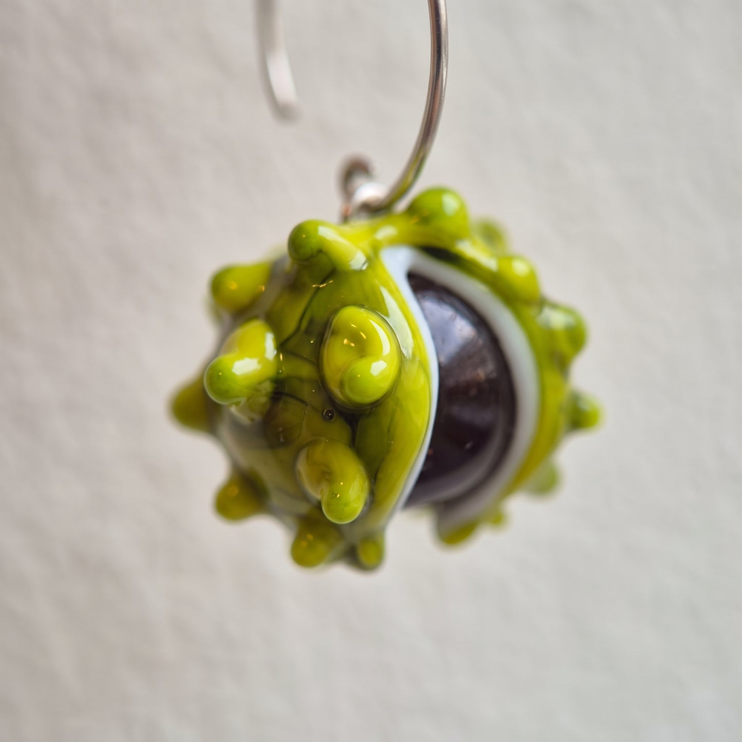 Kolczyki szklane Kasztanek – autorski lampwork