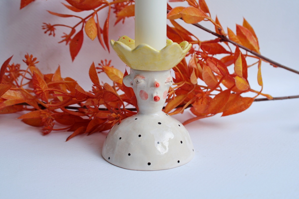 Świecznik ceramiczny dwuelementowy  