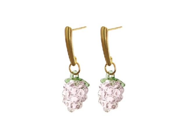 Kolczyki różowe maliny 