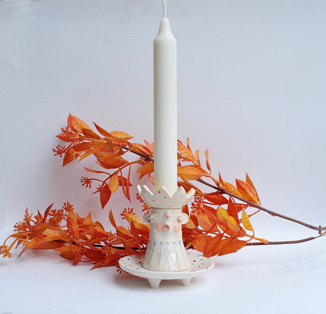 Świecznik ceramiczny z buźką