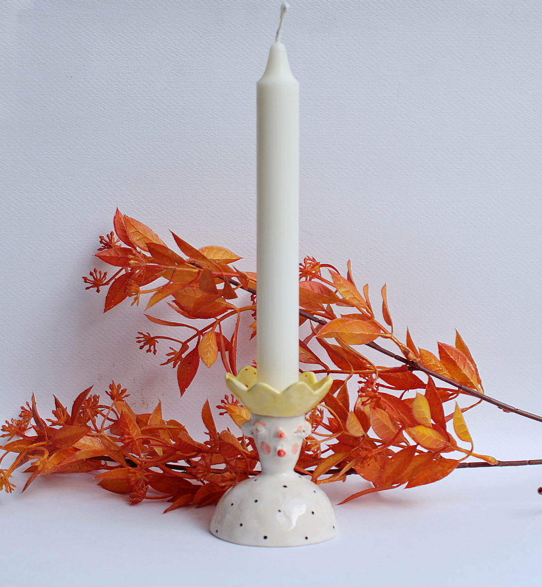 Świecznik ceramiczny dwuelementowy  