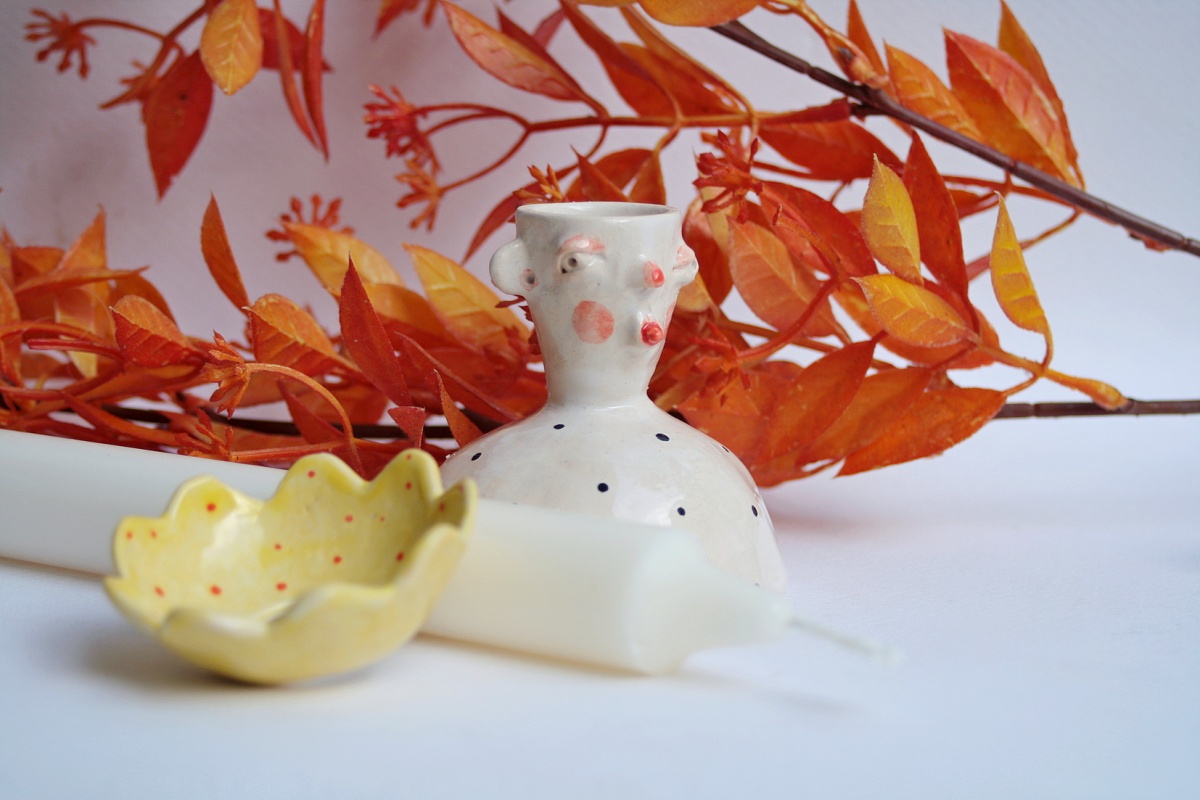 Świecznik ceramiczny dwuelementowy  