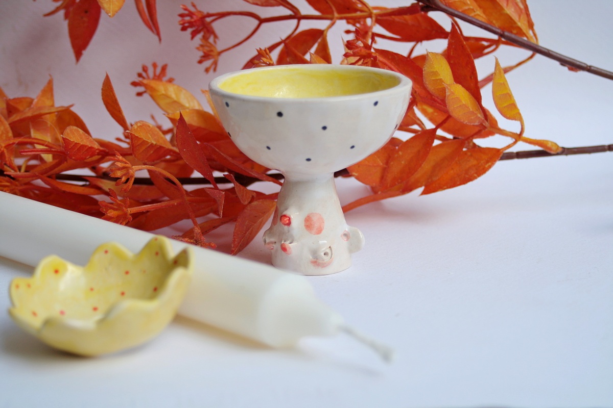 Świecznik ceramiczny dwuelementowy  