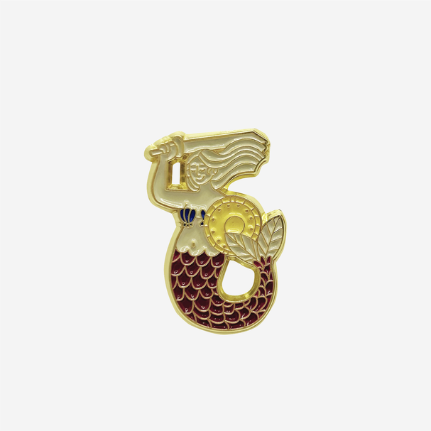 Pin Syrenka Retro Bordo